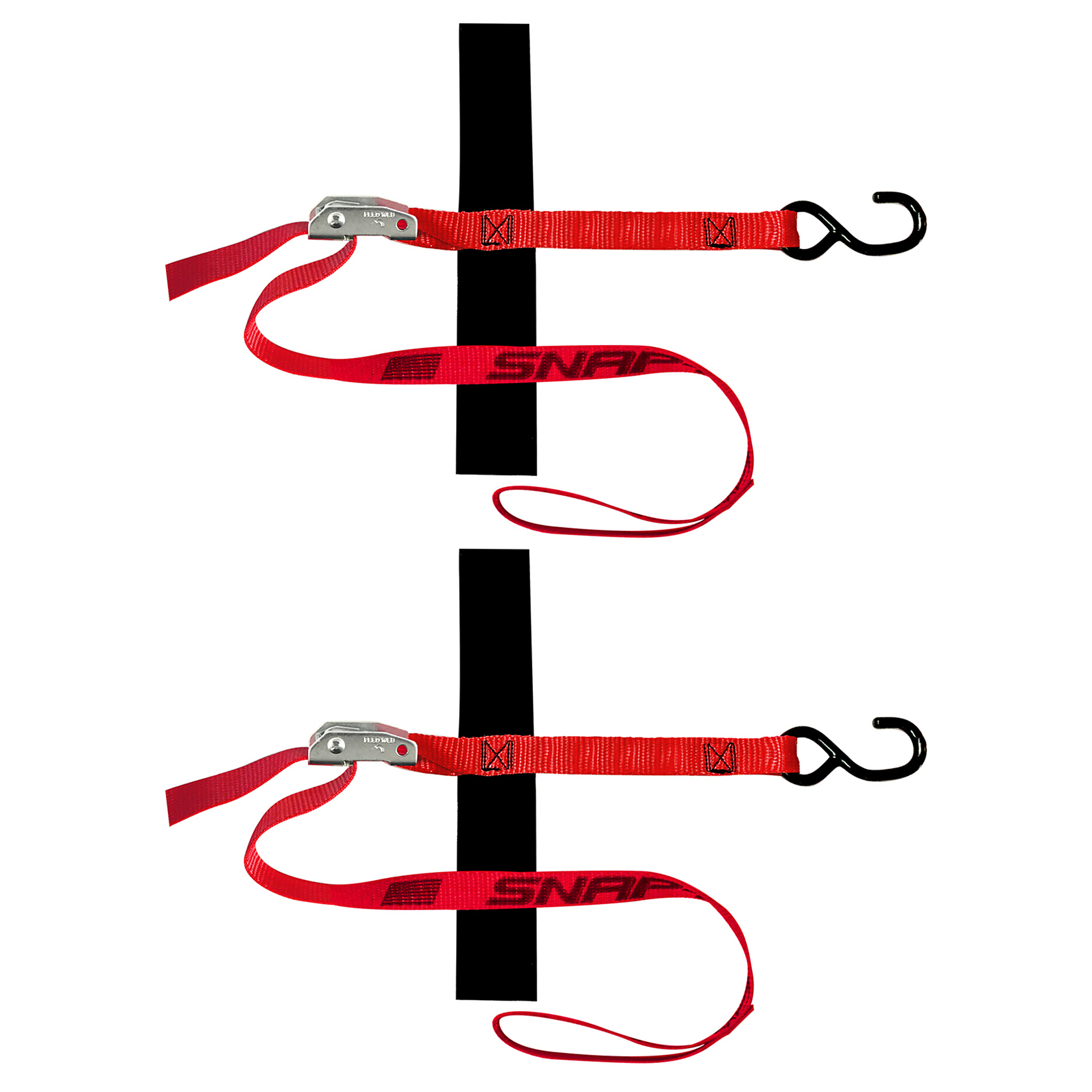 Snap-Loc S-Hook Loop Cam Strap Tie-Down - 1in. x 4ft., 1500-Lb. Capacity, 2 Pk, Model# SLTHS104CLR2